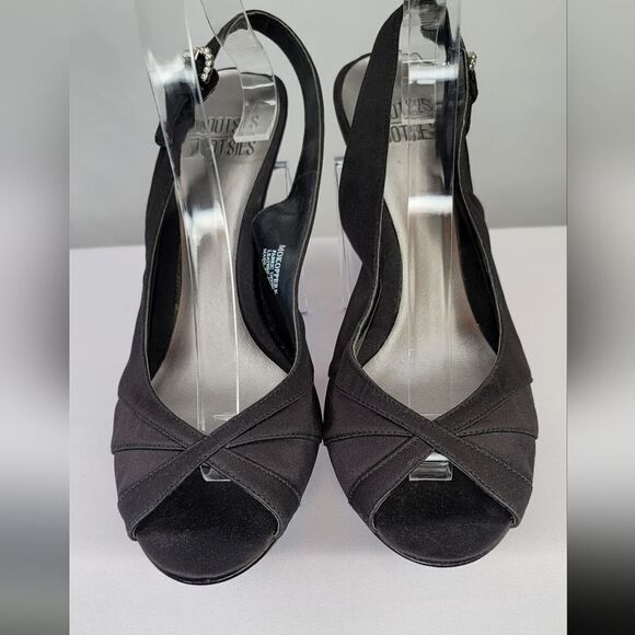 Mootsies Tootsies‎ Black Slingback Heels - Picture 1 of 14